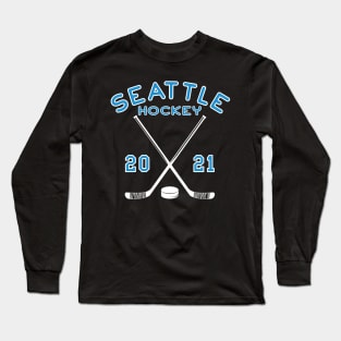 Seattle Hockey Sticks Puck 20 21 First Season Inagural Long Sleeve T-Shirt